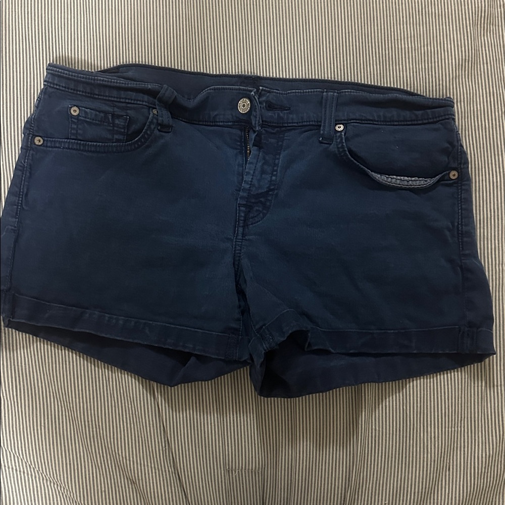 7 For All Mankind Indigo Denim Shorts